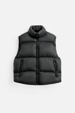 ZARA Vestuário De Inverno|Blusões^COLETE ACOLCHOADO Preto