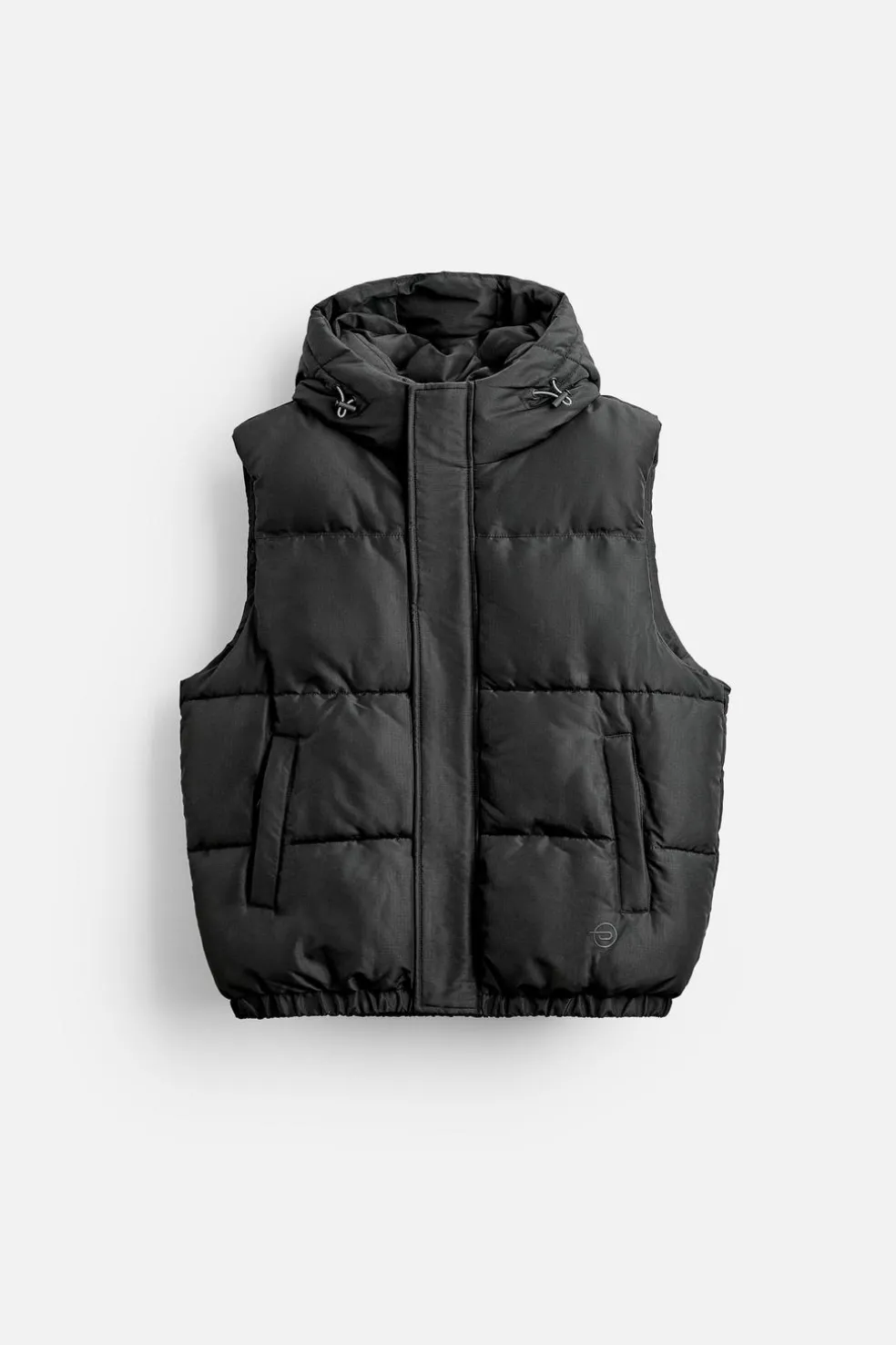ZARA Blusões|Casacos De Pluma^COLETE ACOLCHOADO CAPUZ Preto