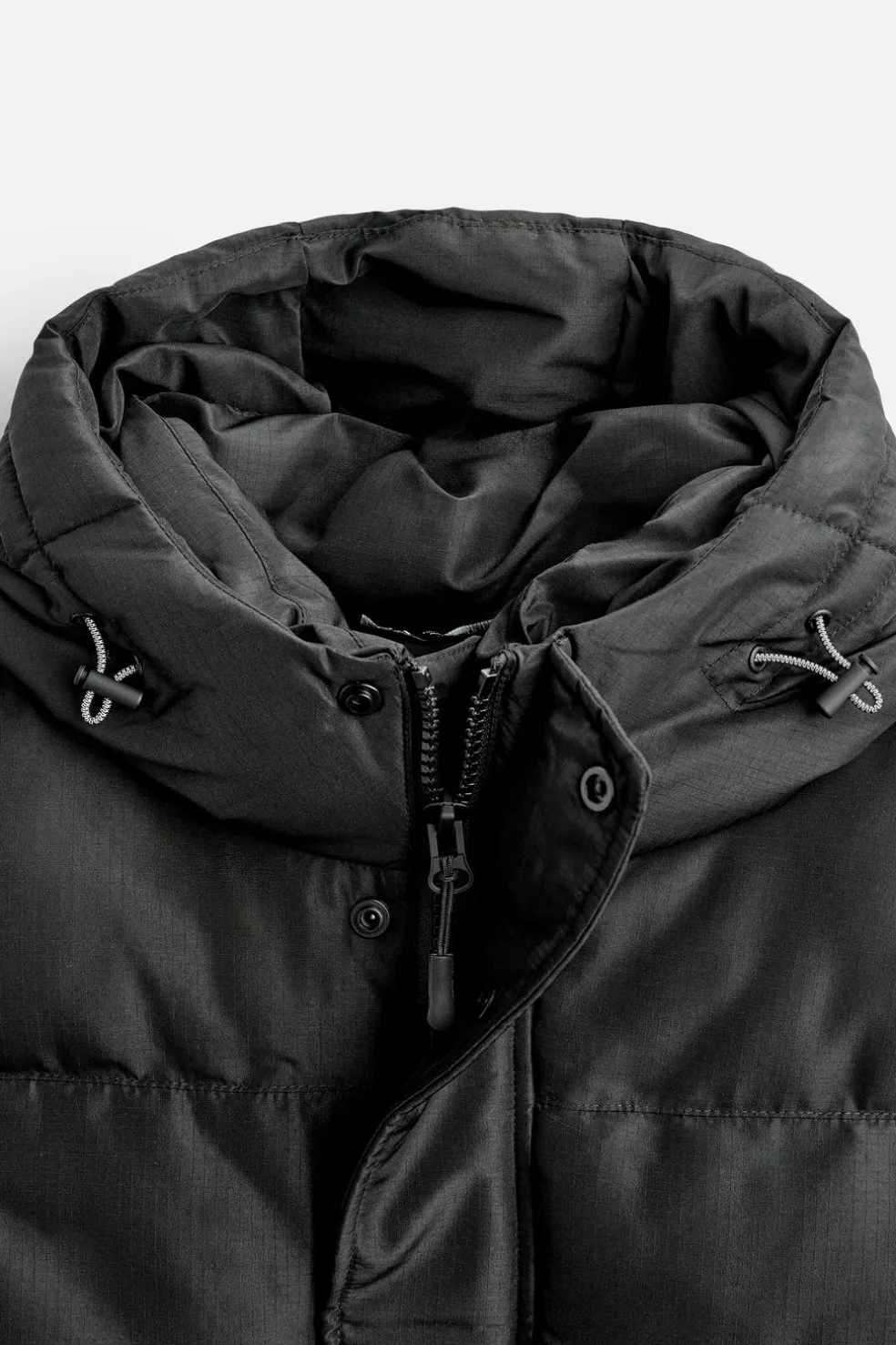 ZARA Blusões|Casacos De Pluma^COLETE ACOLCHOADO CAPUZ Preto