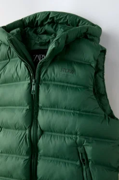 COLETE ACOLCHOADO CAPUZ WATER REPELLENT-ZARA Cheap