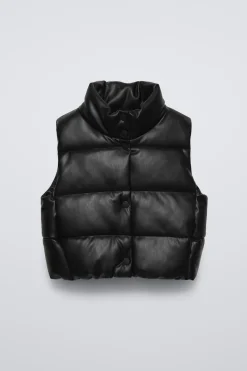 COLETE ACOLCHOADO COM EFEITO PELE-ZARA Cheap