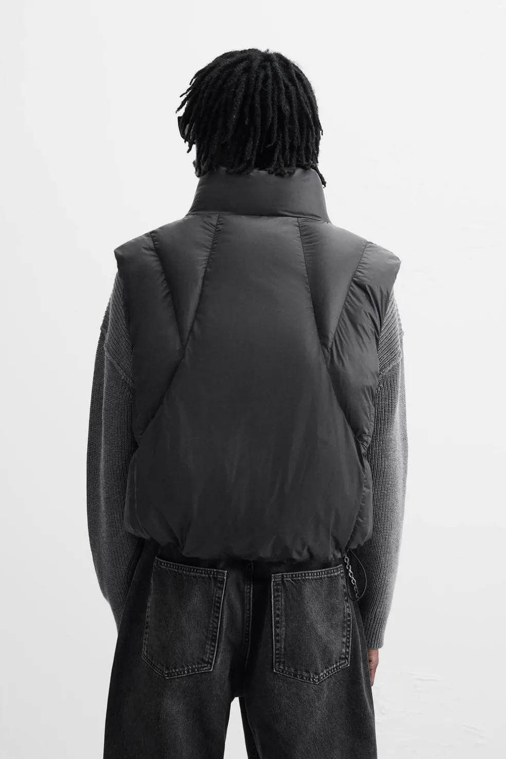 ZARA Blusões|Coletes^COLETE ACOLCHOADO CROPPED FIT Preto