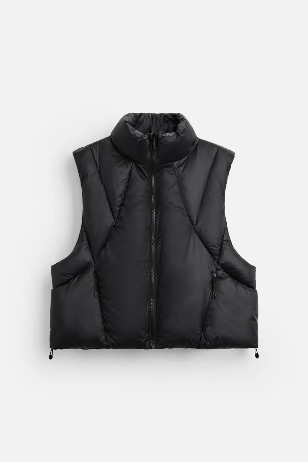 ZARA Blusões|Coletes^COLETE ACOLCHOADO CROPPED FIT Preto