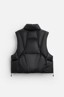 ZARA Blusões|Coletes^COLETE ACOLCHOADO CROPPED FIT Preto