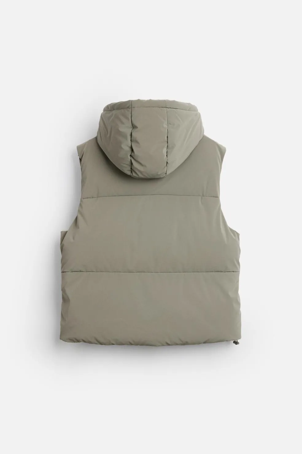 ZARA Blusões|Coletes^COLETE ACOLCHOADO EFEITO DE CAUCHO COM CAPUZ Verde