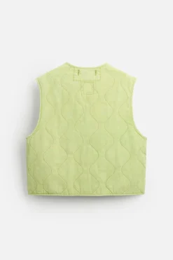 ZARA Blusões|Coletes^COLETE ACOLCHOADO LAVADO Amarelo-limão