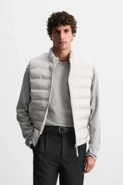 ZARA Blusões|Casacos De Pluma^COLETE ACOLCHOADO LEVE Cinzento