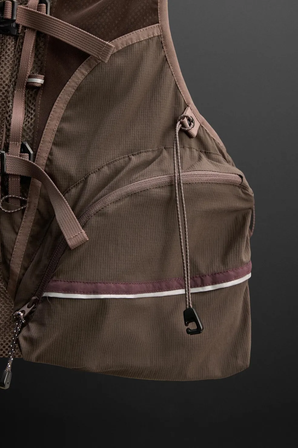 ZARA Coletes^COLETE BOLSOS UTILITY Grená-claro