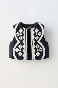 COLETE COM BORDADOS-ZARA Online