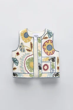COLETE COM BORDADOS-ZARA Best Sale