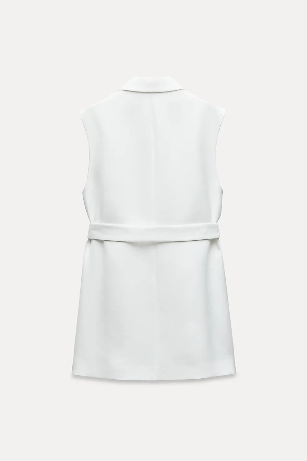 ZARA Blazers / Coletes|Vestidos^COLETE COMPRIDO CRUZADO COM CINTO Branco-marfim