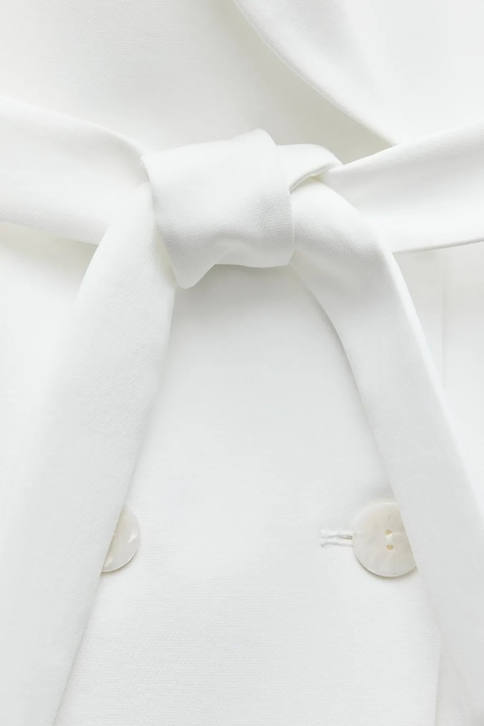 ZARA Blazers / Coletes|Vestidos^COLETE COMPRIDO CRUZADO COM CINTO Branco-marfim