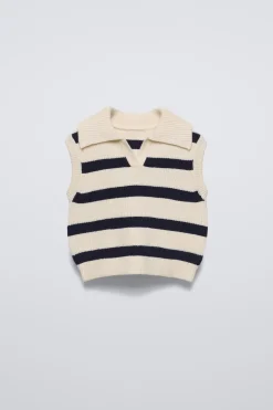 COLETE DE MALHA ÀS RISCAS-ZARA Flash Sale