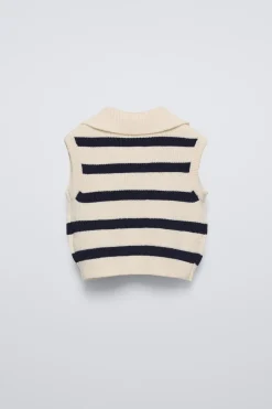 COLETE DE MALHA ÀS RISCAS-ZARA Flash Sale
