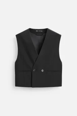 ZARA Coletes|Blazers^COLETE DE VESTIR BOXY FIT Preto