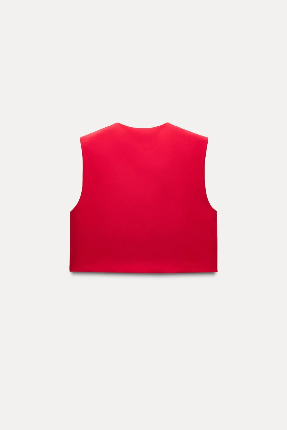 ZARA Blazers / Coletes^COLETE DECOTE REDONDO Vermelho