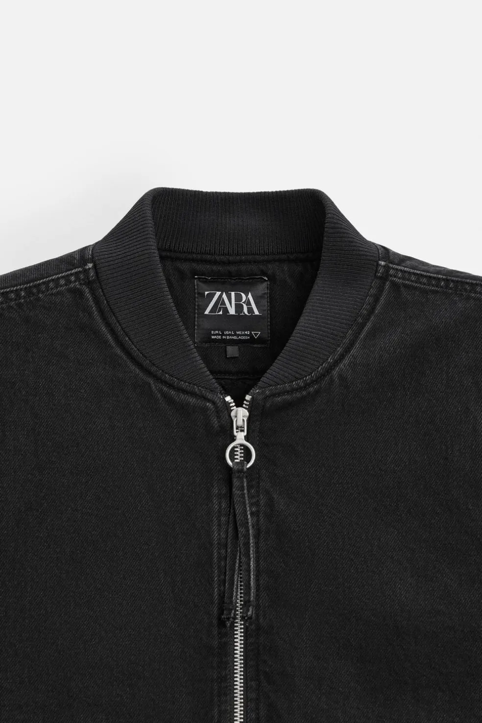 ZARA Blusões|Coletes^COLETE DENIM COMBINADO Preto