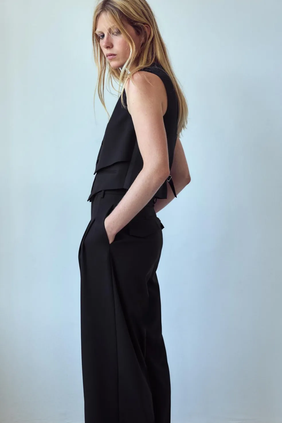 ZARA Blazers / Coletes^COLETE DUPLO COM PRESILHA Preto