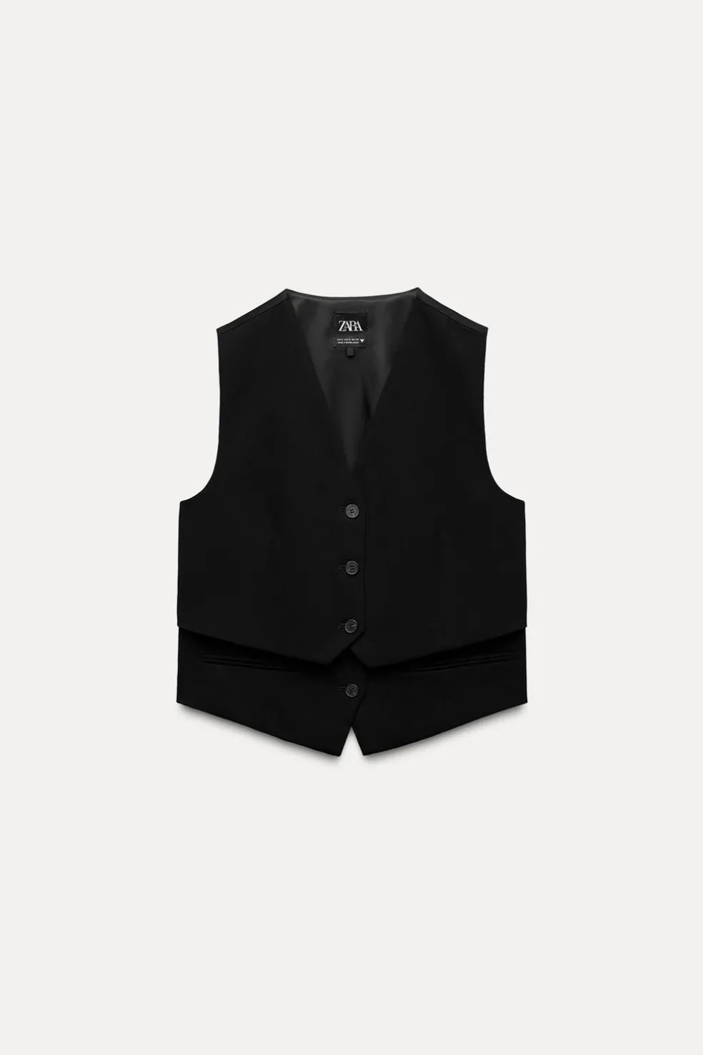 ZARA Blazers / Coletes^COLETE DUPLO COM PRESILHA Preto