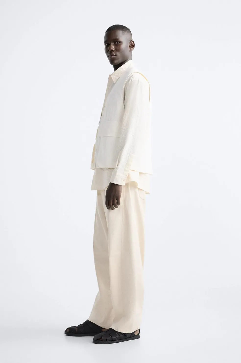 ZARA Coletes^COLETE EFEITO ENRUGADO Branco-marfim