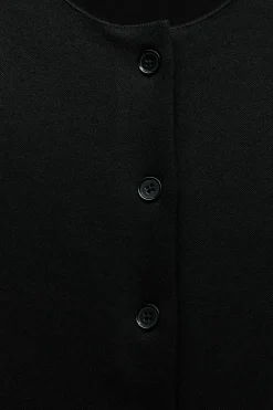 ZARA Blazers / Coletes^COLETE ELÁSTICO COM BOTÕES Preto