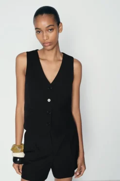 ZARA Blazers / Coletes^COLETE ESTILO ALFAIATE Preto