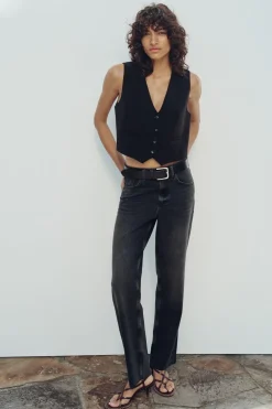 ZARA Blazers / Coletes^COLETE ESTILO ALFAIATE Preto