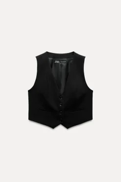 ZARA Blazers / Coletes^COLETE ESTILO ALFAIATE Preto