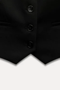 ZARA Blazers / Coletes^COLETE ESTILO ALFAIATE Preto