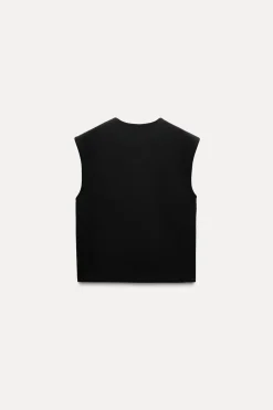 ZARA Blazers / Coletes^COLETE OVERSIZE COM BOTÕES Preto