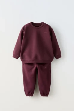 CONJUNTO COM BORDADO DE SWEATSHIRT E CALÇAS JOGGER-ZARA Sale