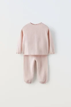 CONJUNTO DE CAMISOLA E CASACO 2 EM 1 E CALÇAS 100% CAXEMIRA-ZARA Fashion