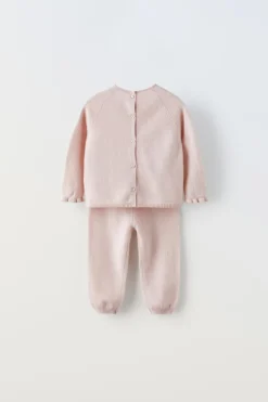CONJUNTO DE CAMISOLA E CASACO 2 EM 1 E CALÇAS 100% CAXEMIRA-ZARA Fashion