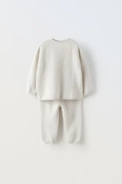 CONJUNTO DE CAMISOLA E CALÇAS 100% CAXEMIRA-ZARA New
