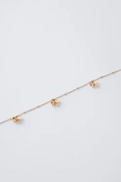 CONJUNTO DE COLAR E BRINCOS DE CLIP COM FLORES-ZARA New