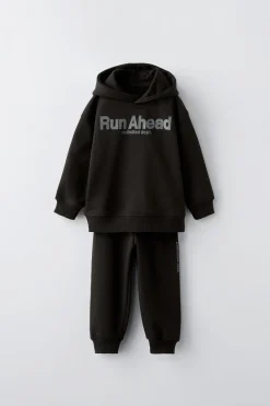 CONJUNTO DE FELPA COM SWEATSHIRT E JOGGER COM MENSAGEM-ZARA Best