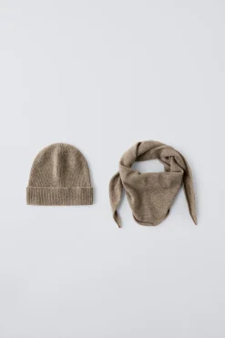 CONJUNTO DE GORRO E LENÇO 100% CAXEMIRA-ZARA Best