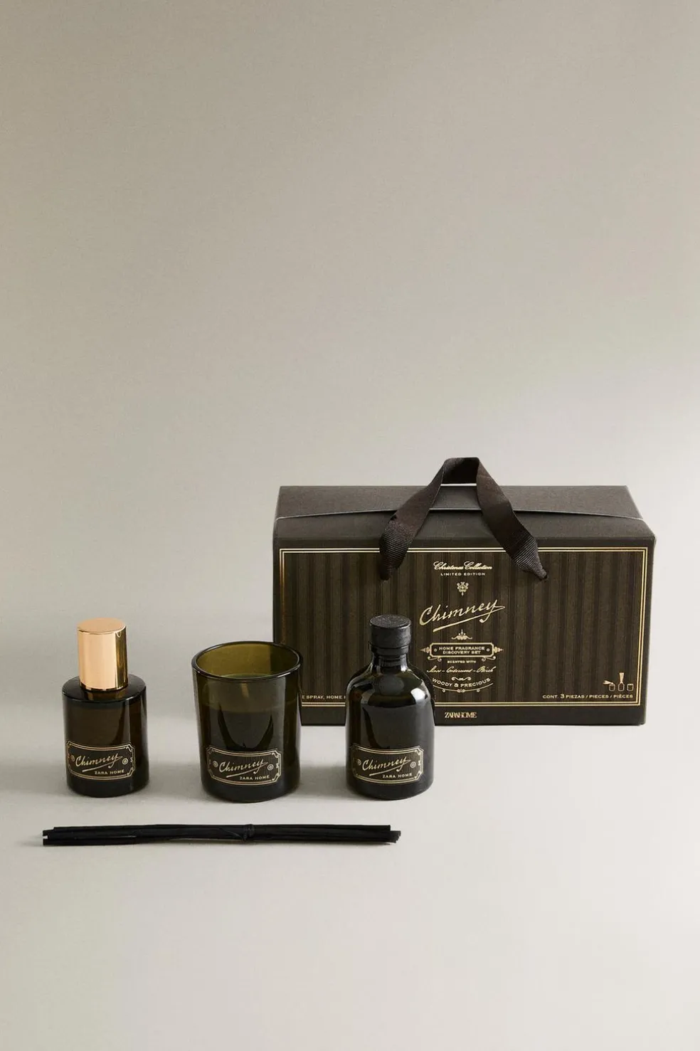 ZARA Fragrâncias Para Casa|Fragrâncias Para Casa^CONJUNTO DE PRESENTE CHIMNEY (CONJUNTO DE 3) Verde