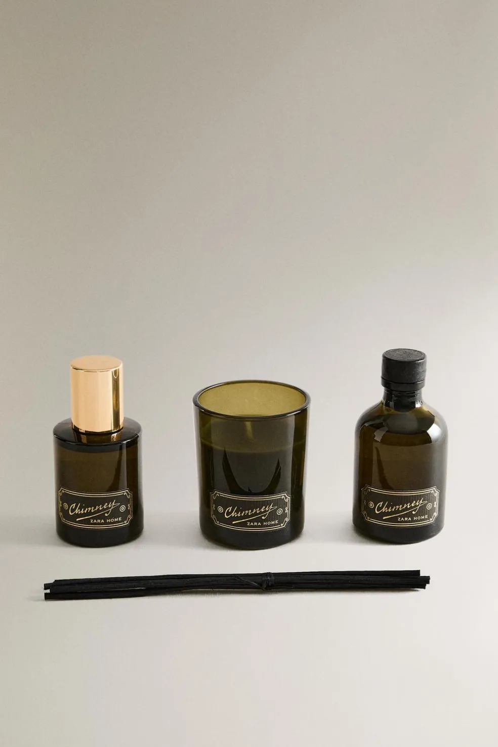 ZARA Fragrâncias Para Casa|Fragrâncias Para Casa^CONJUNTO DE PRESENTE CHIMNEY (CONJUNTO DE 3) Verde