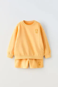 CONJUNTO DE SWEATSHIRT E CALÇÕES BERMUDA LAVADO-ZARA Store