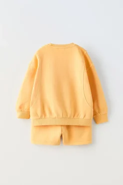 CONJUNTO DE SWEATSHIRT E CALÇÕES BERMUDA LAVADO-ZARA Store