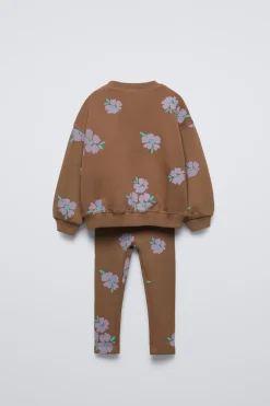 CONJUNTO DE SWEATSHIRT E LEGGINGS COM NERVURAS ESTAMPADO-ZARA Outlet