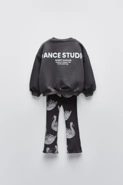 CONJUNTO DE SWEATSHIRT E LEGGINGS FLARE CISNES-ZARA New