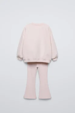 CONJUNTO DE SWEATSHIRT E LEGGINGS À BOCA DE SINO COM NERVURAS-ZARA Online