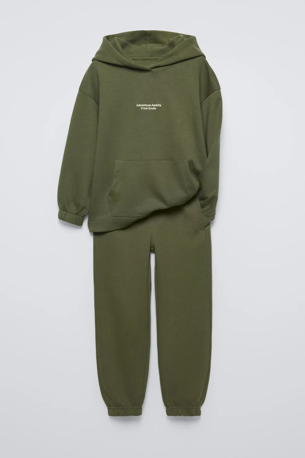 CONJUNTO DE SWEATSHIRT E CALÇAS JOGGER COM MENSAGEM BORDADA-ZARA Fashion