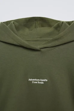 CONJUNTO DE SWEATSHIRT E CALÇAS JOGGER COM MENSAGEM BORDADA-ZARA Fashion