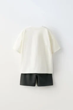 CONJUNTO DE T-SHIRT E CALÇÕES BERMUDA CARS © DISNEY-ZARA Outlet