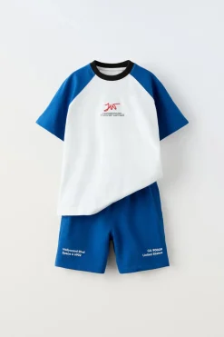 CONJUNTO DE T-SHIRT RANGLÃ E CALÇÕES BERMUDA-ZARA Shop