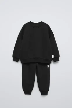 CONJUNTO JOGGING DE SWEATSHIRT E JOGGER COM ETIQUETA-ZARA Online