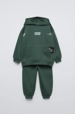 CONJUNTO JOGGING DE SWEATSHIRT E CALÇAS COM MENSAGEM E ETIQUETA-ZARA Hot